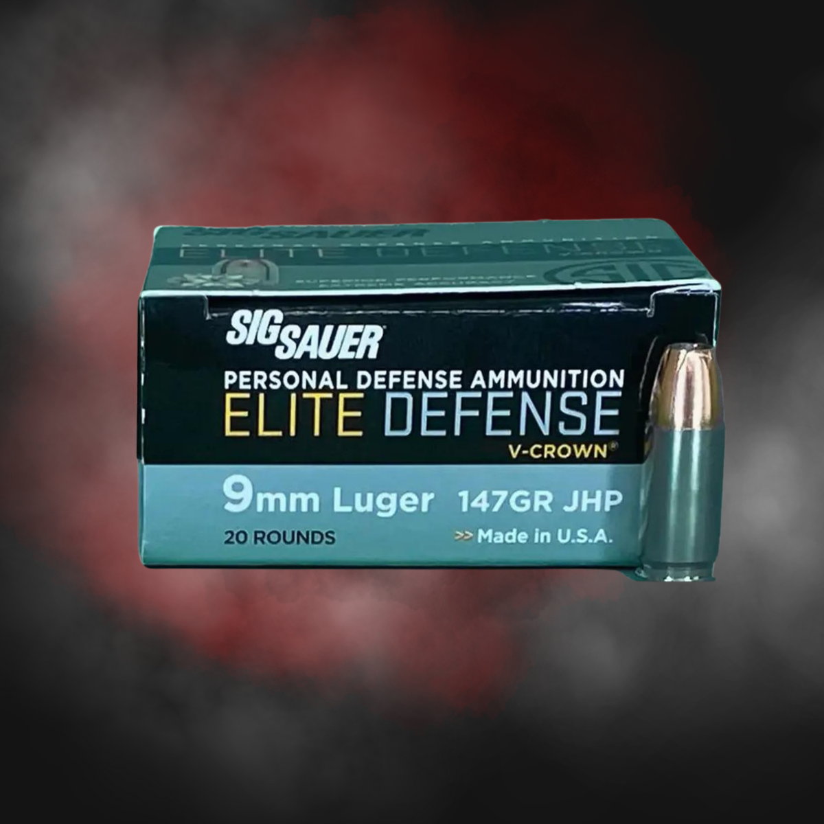 9mm 147gr JHP V-Crown Sig Sauer E9MMA3 - 20 Rounds - Image 2