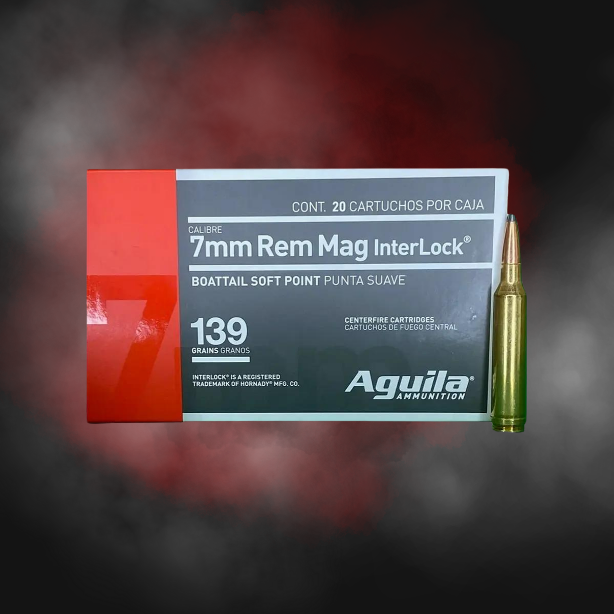 7MM Rem Mag 139gr InterLock BTSP Aguila - 20 Rounds
