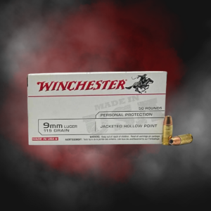 9mm 115gr JHP Brass Winchester - 50 Rounds