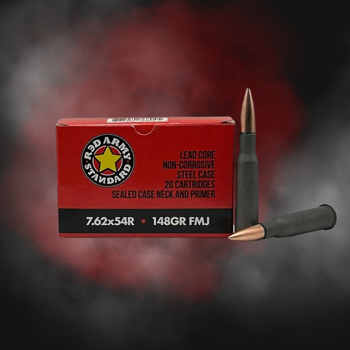 7.62X54R 148gr FMJ Steel Case Red Army Standard - 20 Rounds