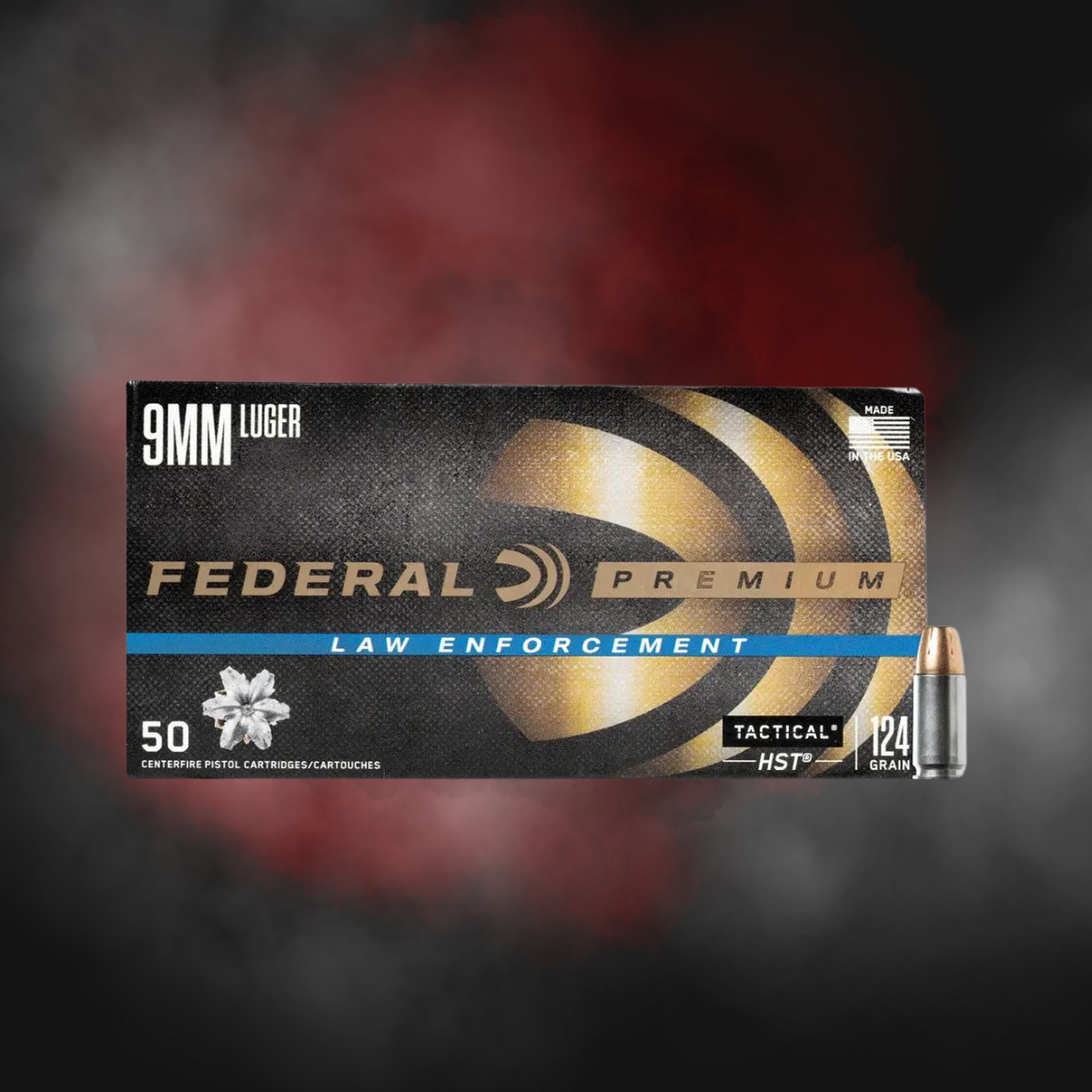 9MM 124GR Federal Premium Tactical HST JHP P9HST1 - 50 Rounds