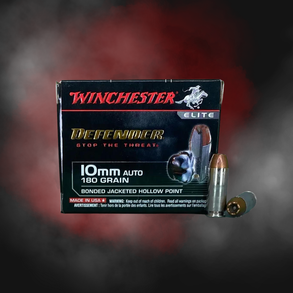 10mm 180gr JHP Winchester Defender Ammunition - 20 Rounds